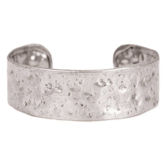 Forged From Silver Textured Cuff Bracelet - Picture 2 of 2